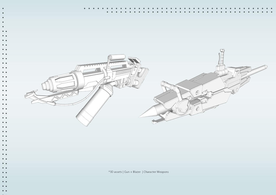 3D Asset | Gun+ Blazer | Character Weapon